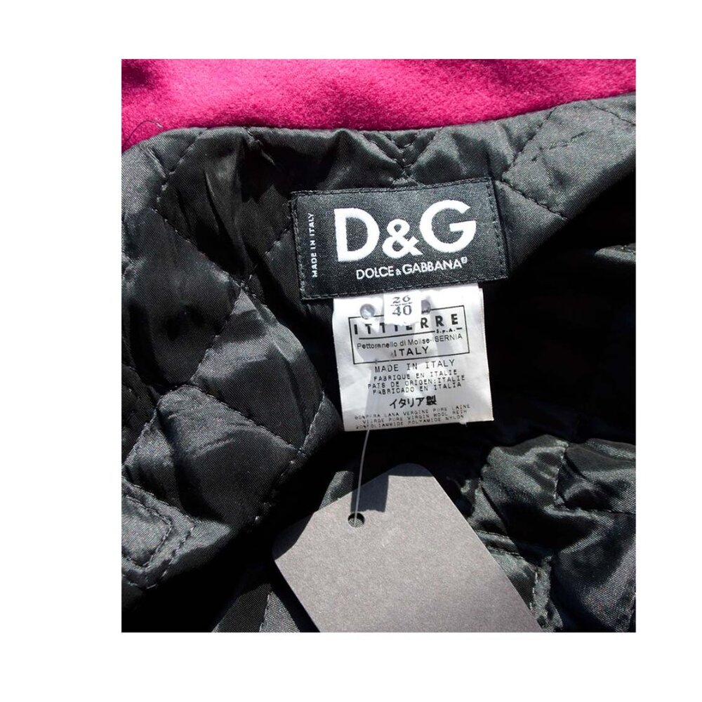 NEW 100%AUTH VINTAGE90 DG DOLCE GABBANA WOOL PONCHO QUILTED COAT IT 40R 26 M - Picture 7 of 8